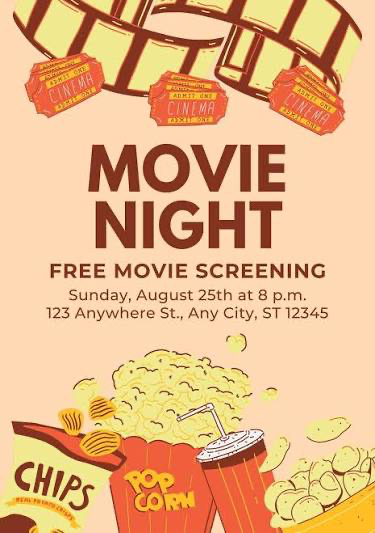 Good movie night flyer reference