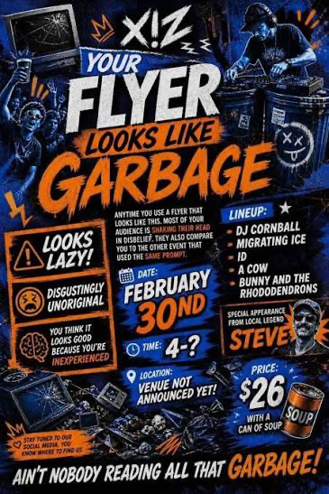 Overloaded AI flyer example