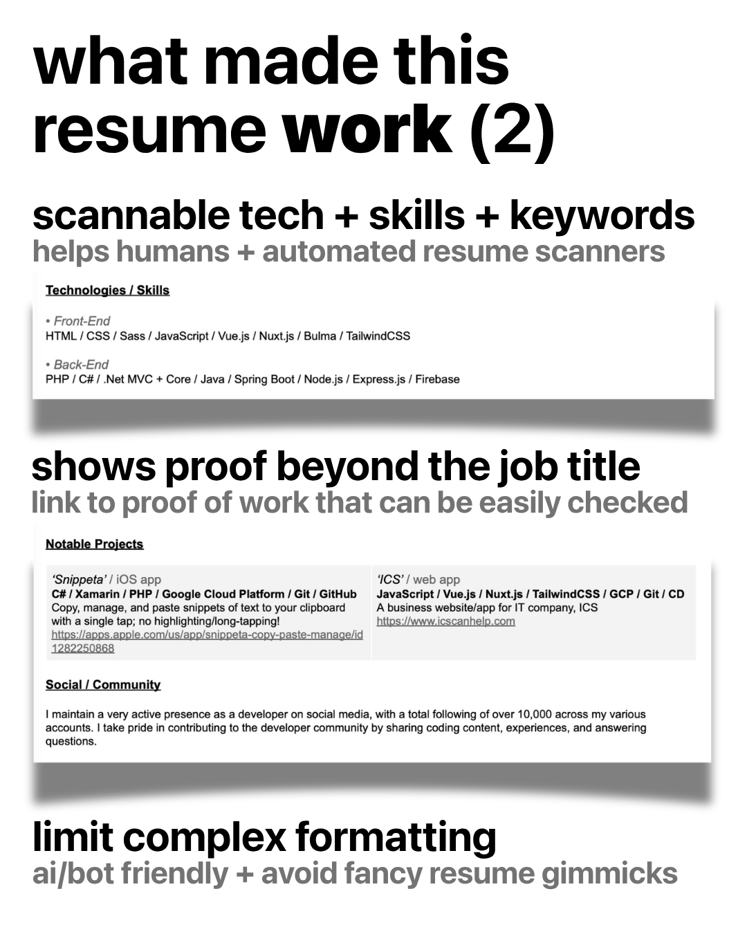 What made this resume work part two